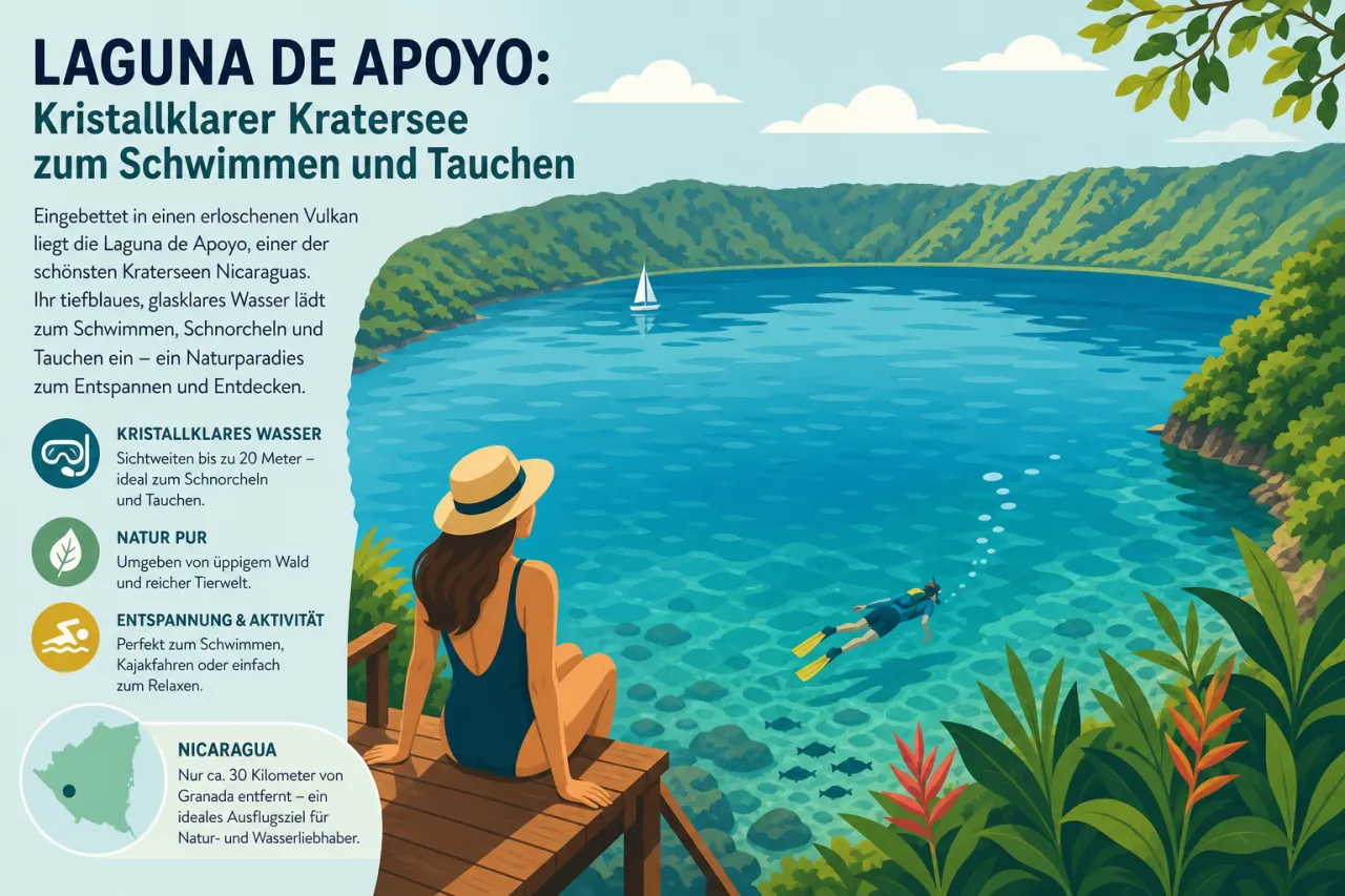Laguna de Apoyo: Kristallklarer Kratersee zum Schwimmen und Tauchen