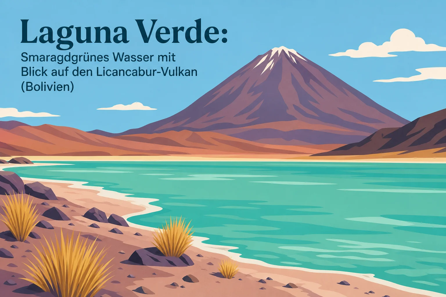Laguna Verde: Smaragdgrünes Wasser mit Blick auf den Licancabur-Vulkan