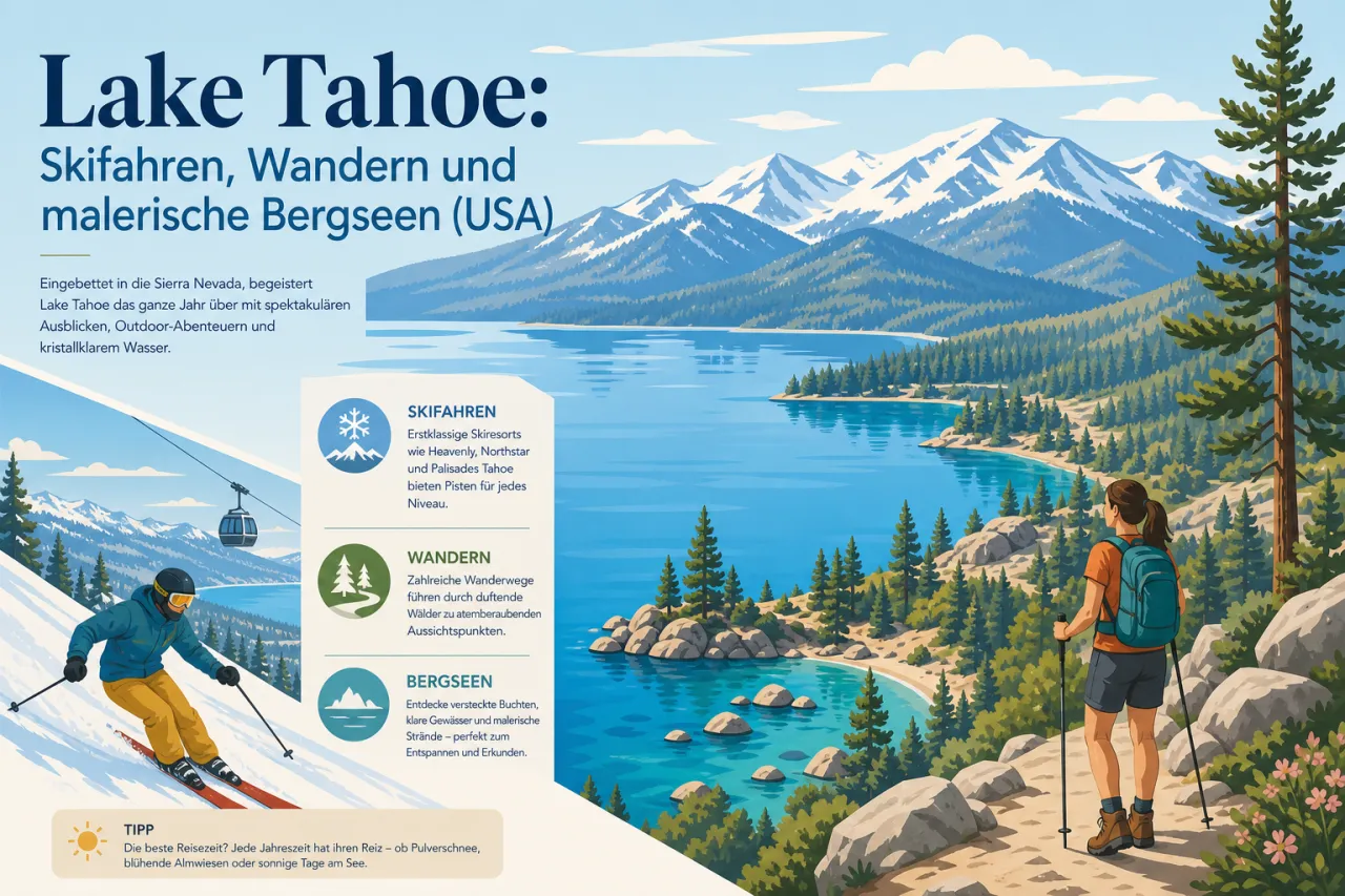 Lake Tahoe: Skifahren, Wandern und malerische Bergseen