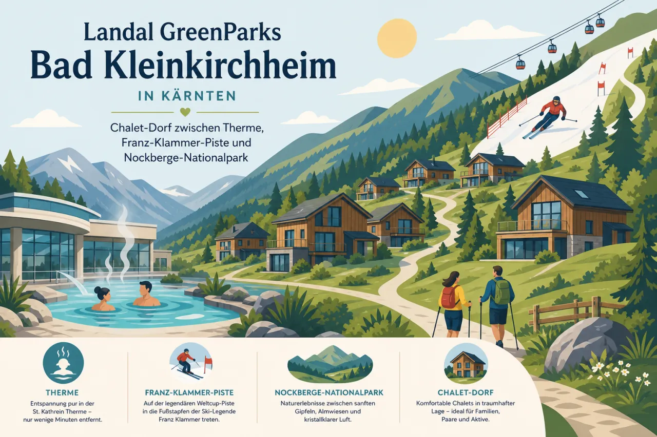 Landal GreenParks Bad Kleinkirchheim in Kärnten — Chalet-Dorf zwischen Therme, Franz-Klammer-Piste und Nockberge-Nationalpark