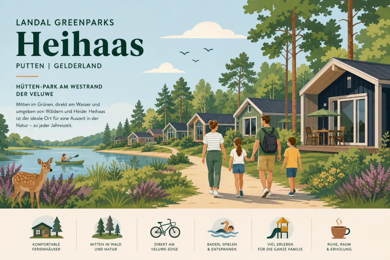 Landal GreenParks Heihaas in Putten (Gelderland) — Hütten-Park am Westrand der Veluwe