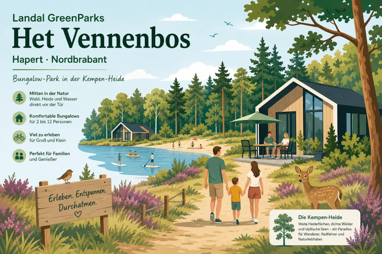 Landal GreenParks Het Vennenbos in Hapert (Nordbrabant) — Bungalow-Park in der Kempen-Heide