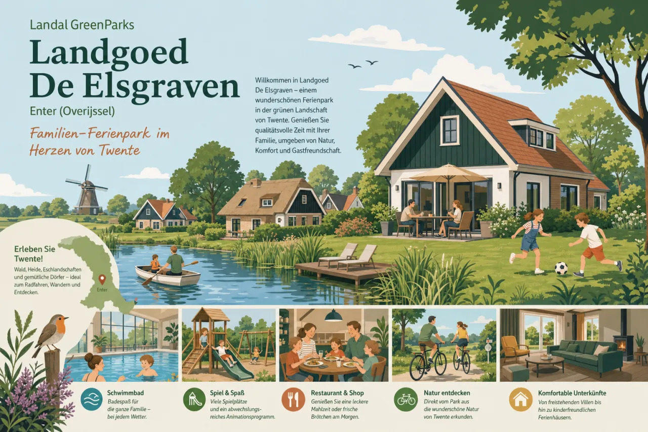 Landal GreenParks Landgoed De Elsgraven in Enter (Overijssel) — Familien-Ferienpark im Herzen von Twente