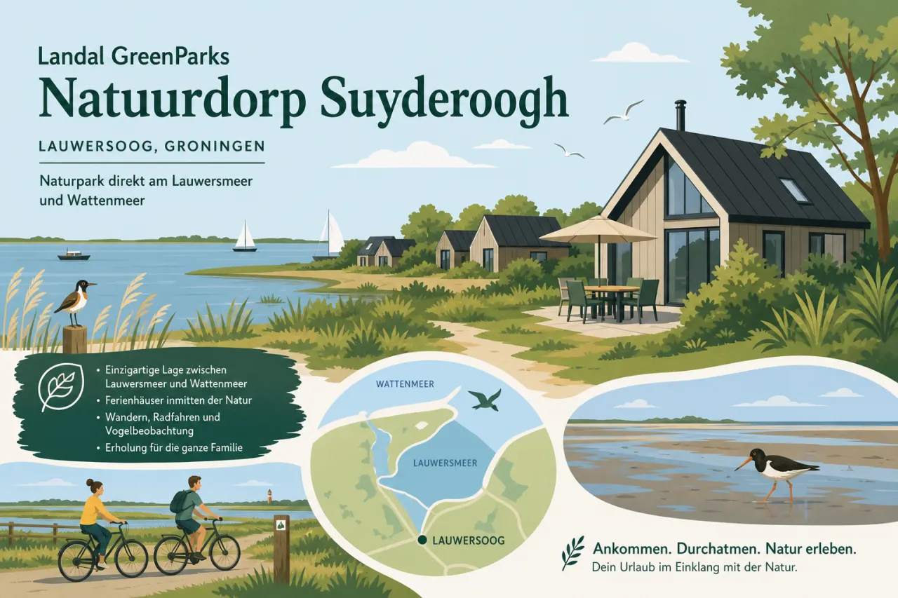 Landal GreenParks Natuurdorp Suyderoogh in Lauwersoog (Groningen) — Naturpark direkt am Lauwersmeer und Wattenmeer
