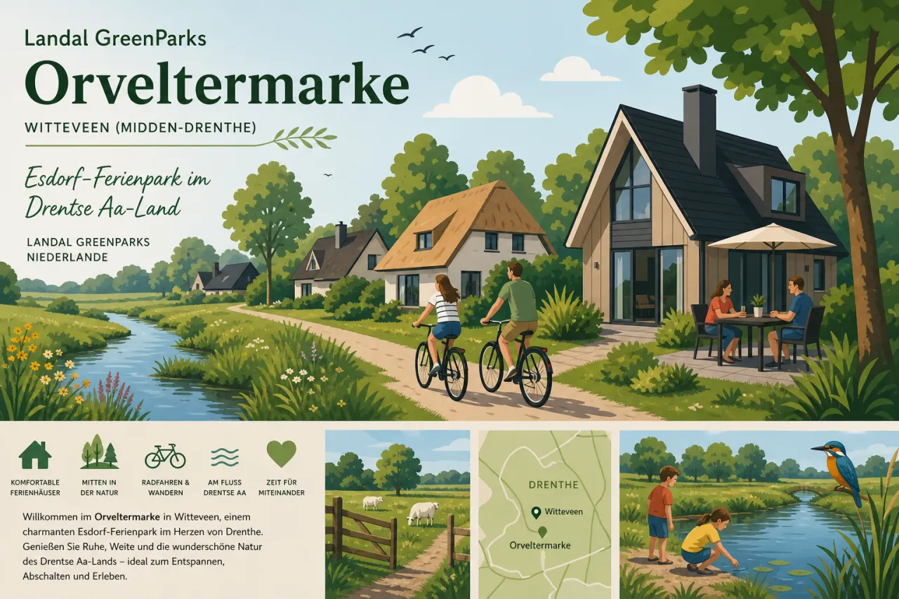 Landal GreenParks Orveltermarke in Witteveen (Midden-Drenthe) — Esdorf-Ferienpark im Drentse Aa-Land
