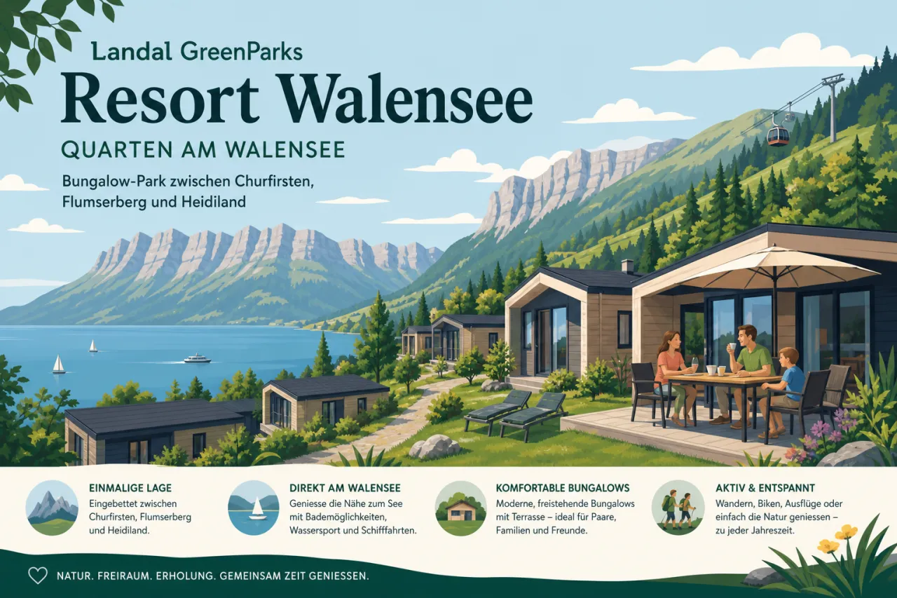 Landal GreenParks Resort Walensee in Quarten am Walensee — Bungalow-Park zwischen Churfirsten, Flumserberg und Heidiland