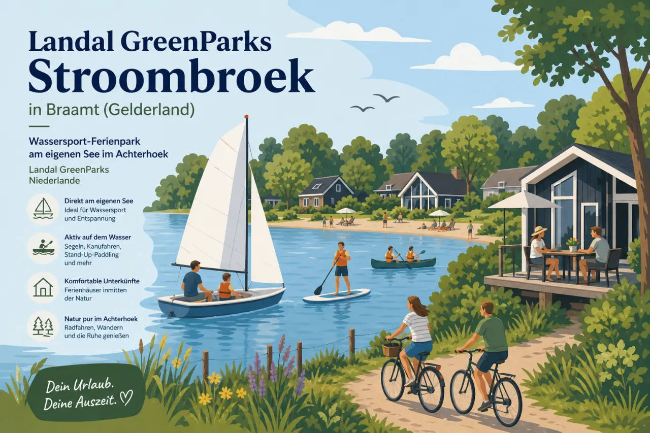 Landal GreenParks Stroombroek in Braamt (Gelderland) — Wassersport-Ferienpark am eigenen See im Achterhoek