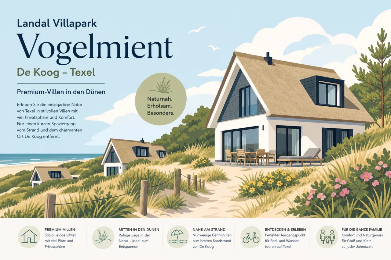 Landal Villapark Vogelmient in De Koog (Texel) — Premium-Villen in den Dünen