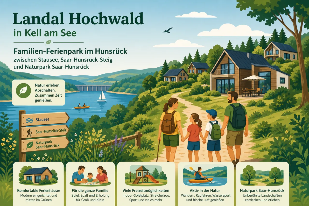 Landal Hochwald in Kell am See: Familien-Ferienpark im Hunsrück zwischen Stausee, Saar-Hunsrück-Steig und Naturpark Saar-Hunsrück