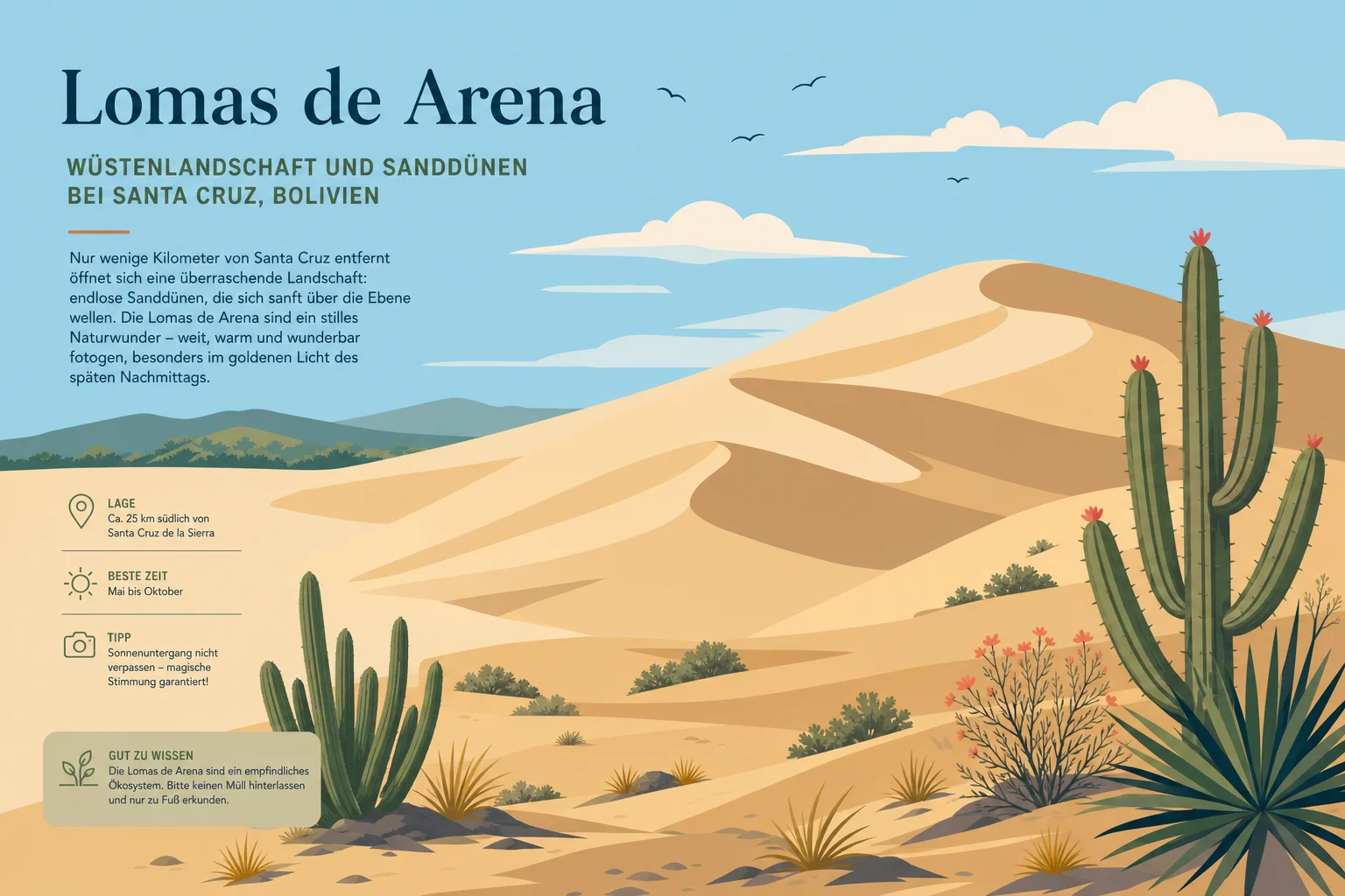 Lomas de Arena: Wüstenlandschaft und Sanddünen bei Santa Cruz