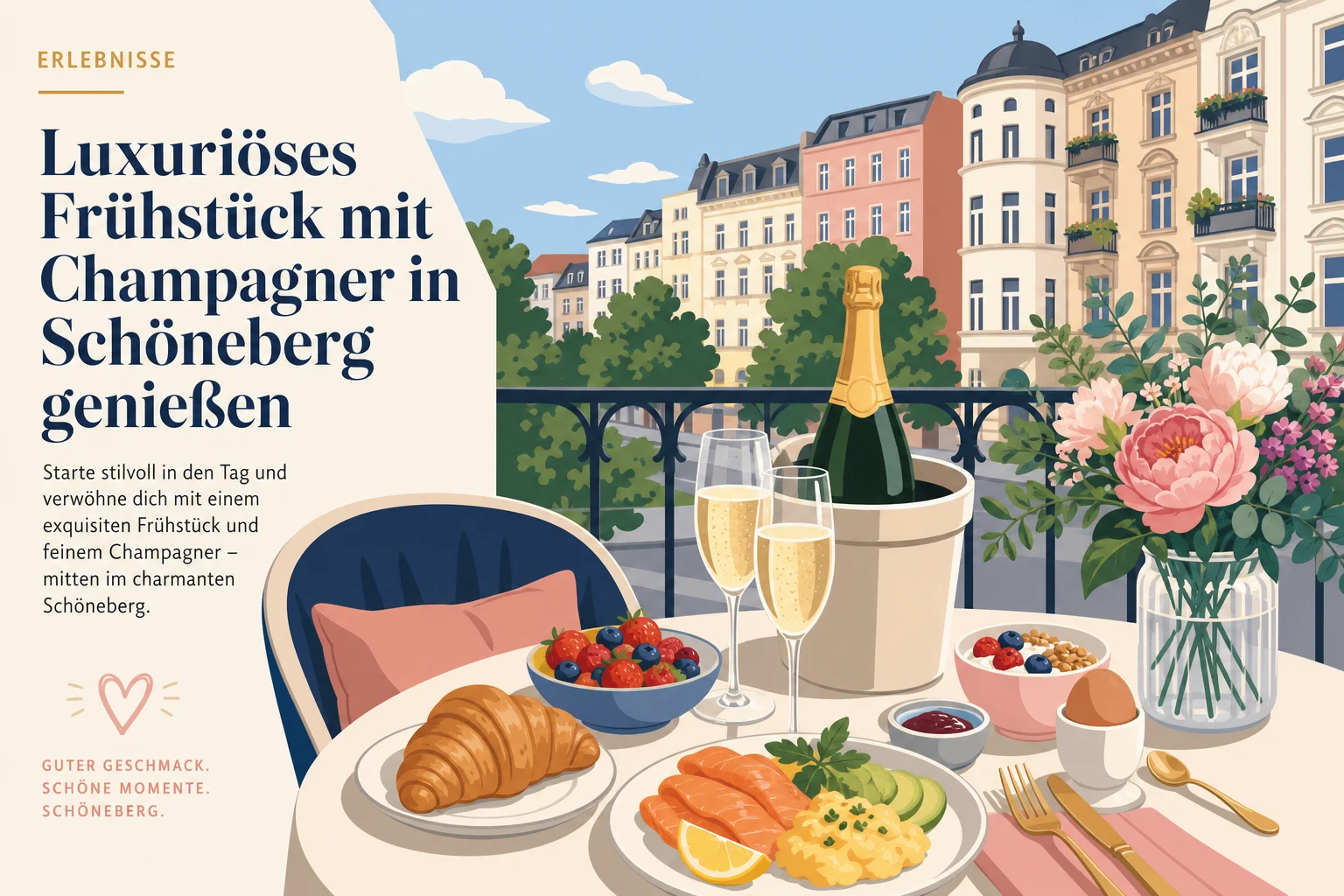 Luxuriöses Frühstück mit Champagner in Schöneberg genießen