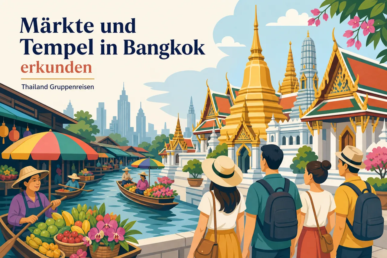 Märkte und Tempel in Bangkok erkunden