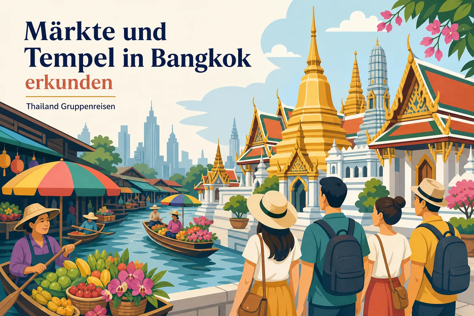 Märkte und Tempel in Bangkok erkunden