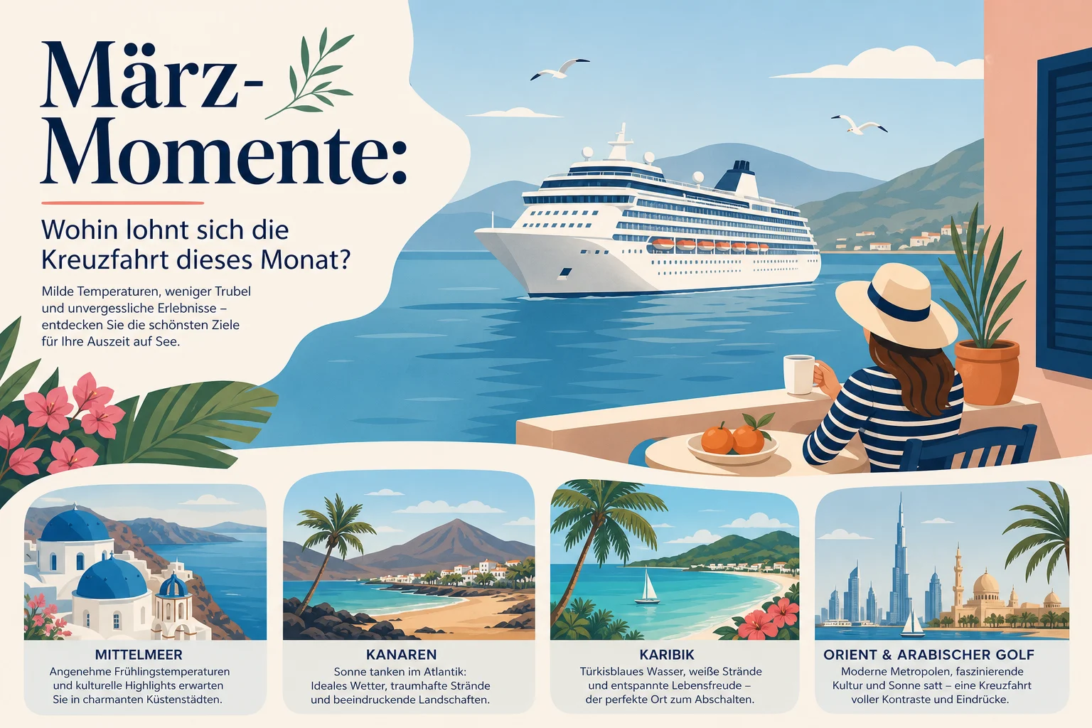 März-Momente: Wohin lohnt sich die Kreuzfahrt dieses Monat?