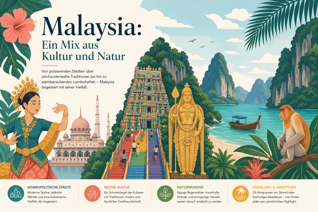 Malaysia: Kultur, Natur und Städte mit klaren Kontrasten