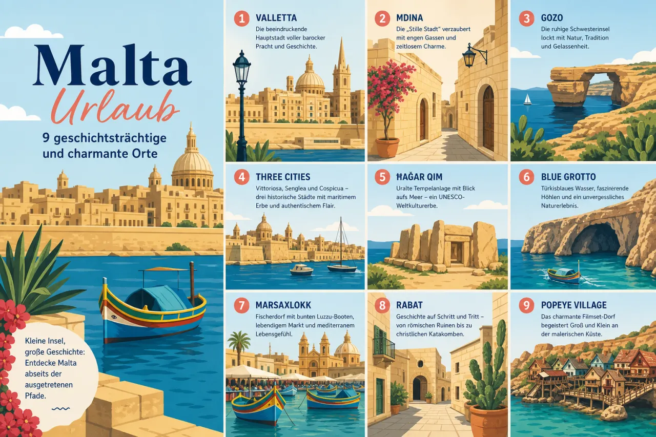 Malta Urlaub: 9 geschichtsträchtige und charmante Orte