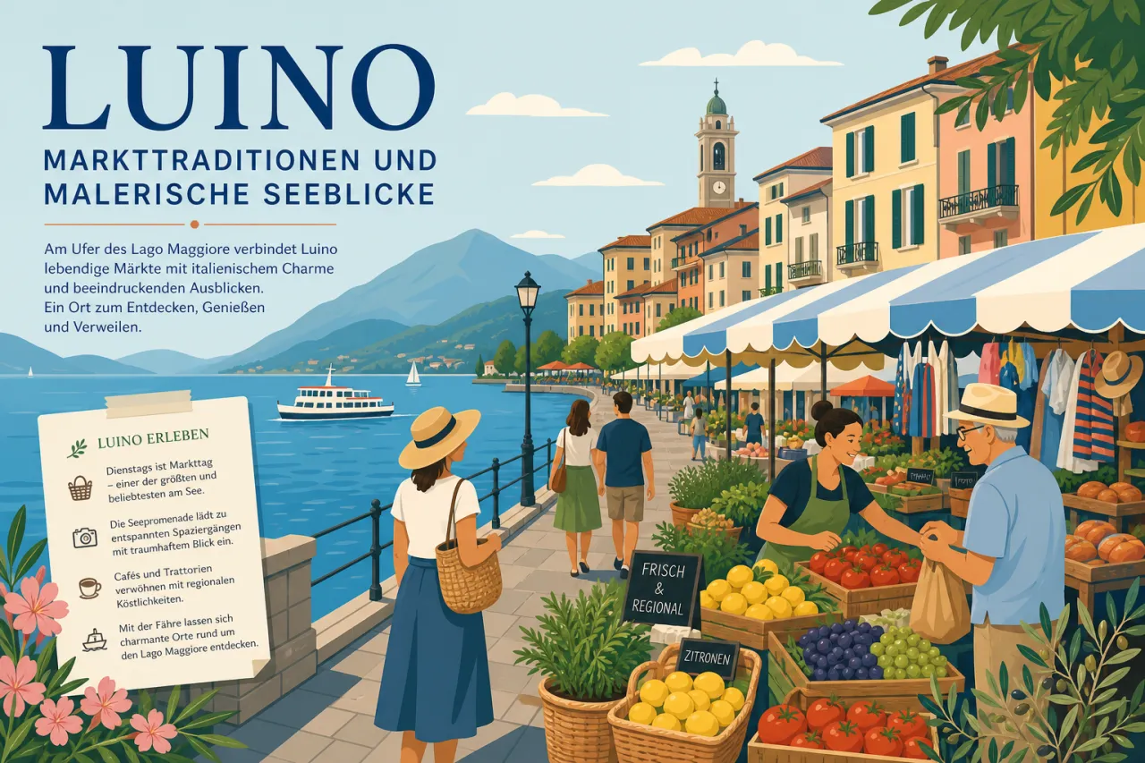 Markttraditionen und Seeblicke in Luino am Lago Maggiore