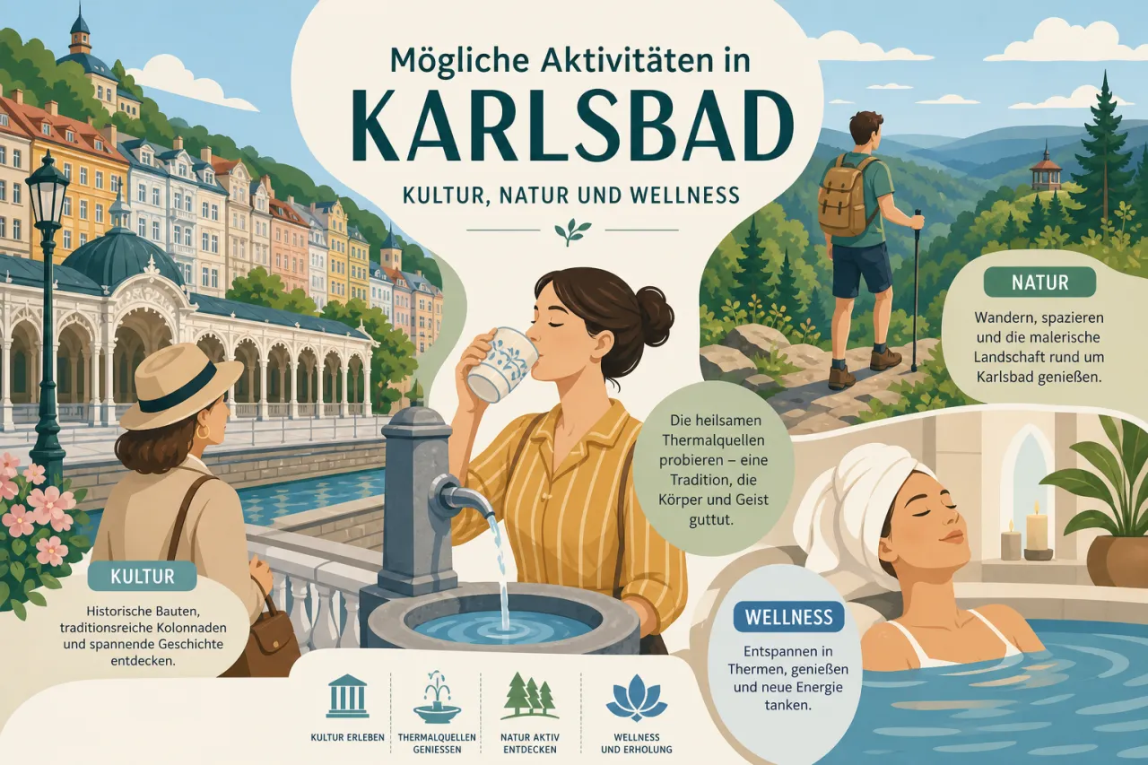 Mögliche Aktivitäten in Karlsbad: Kultur, Natur und Wellness