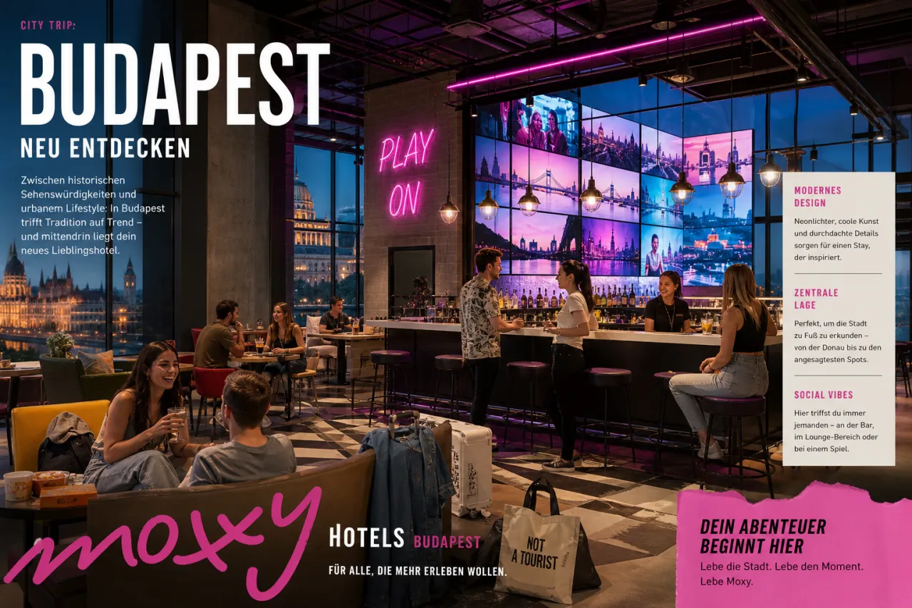 Moxy Budapest Downtown: Marriotts erstes Moxy in Ungarn öffnet in der Kazinczy Street