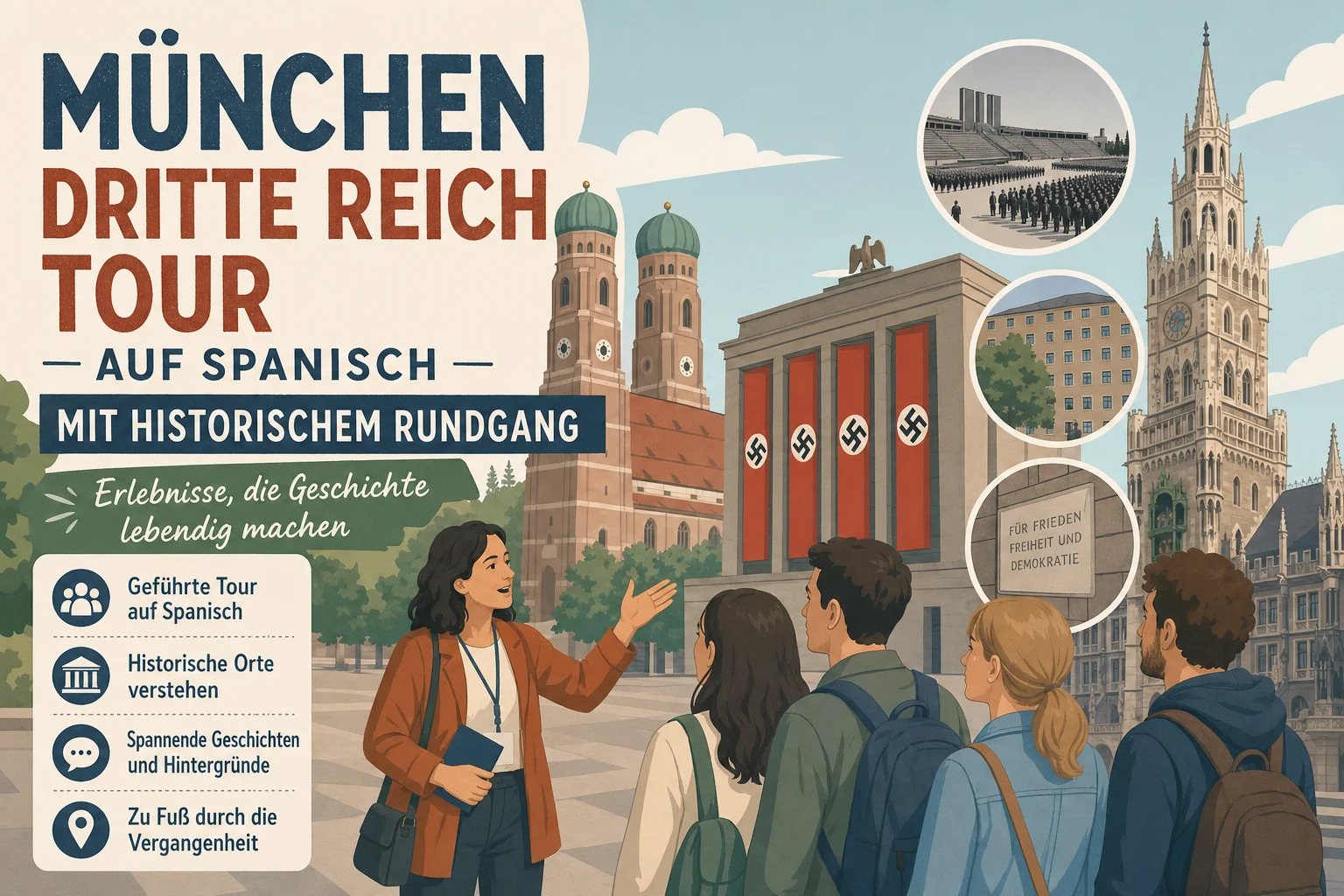 München Dritte Reich Tour auf Spanisch mit historischem Rundgang