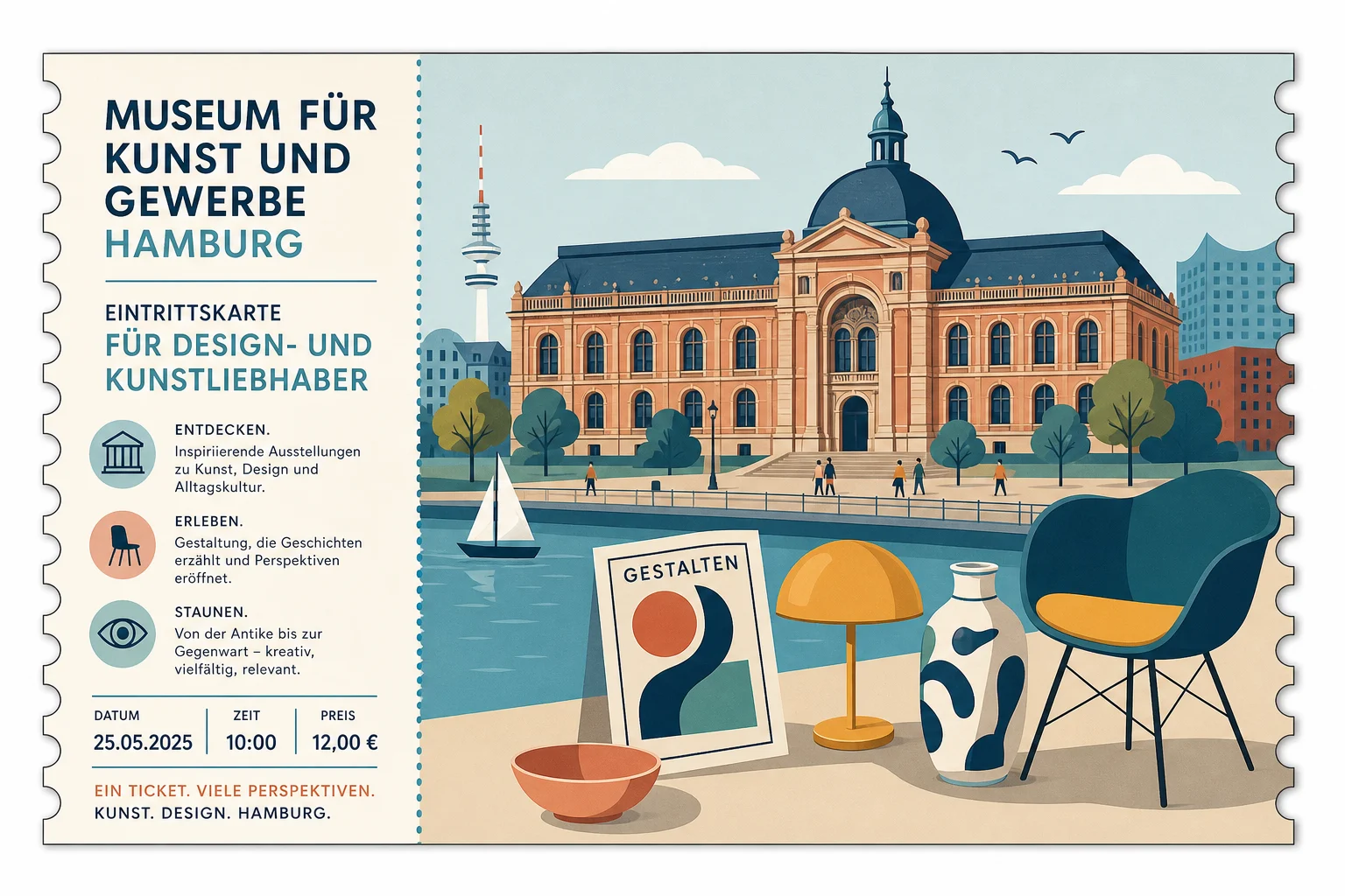 Museum für Kunst und Gewerbe Hamburg Eintrittskarte für Design- und Kunstliebhaber