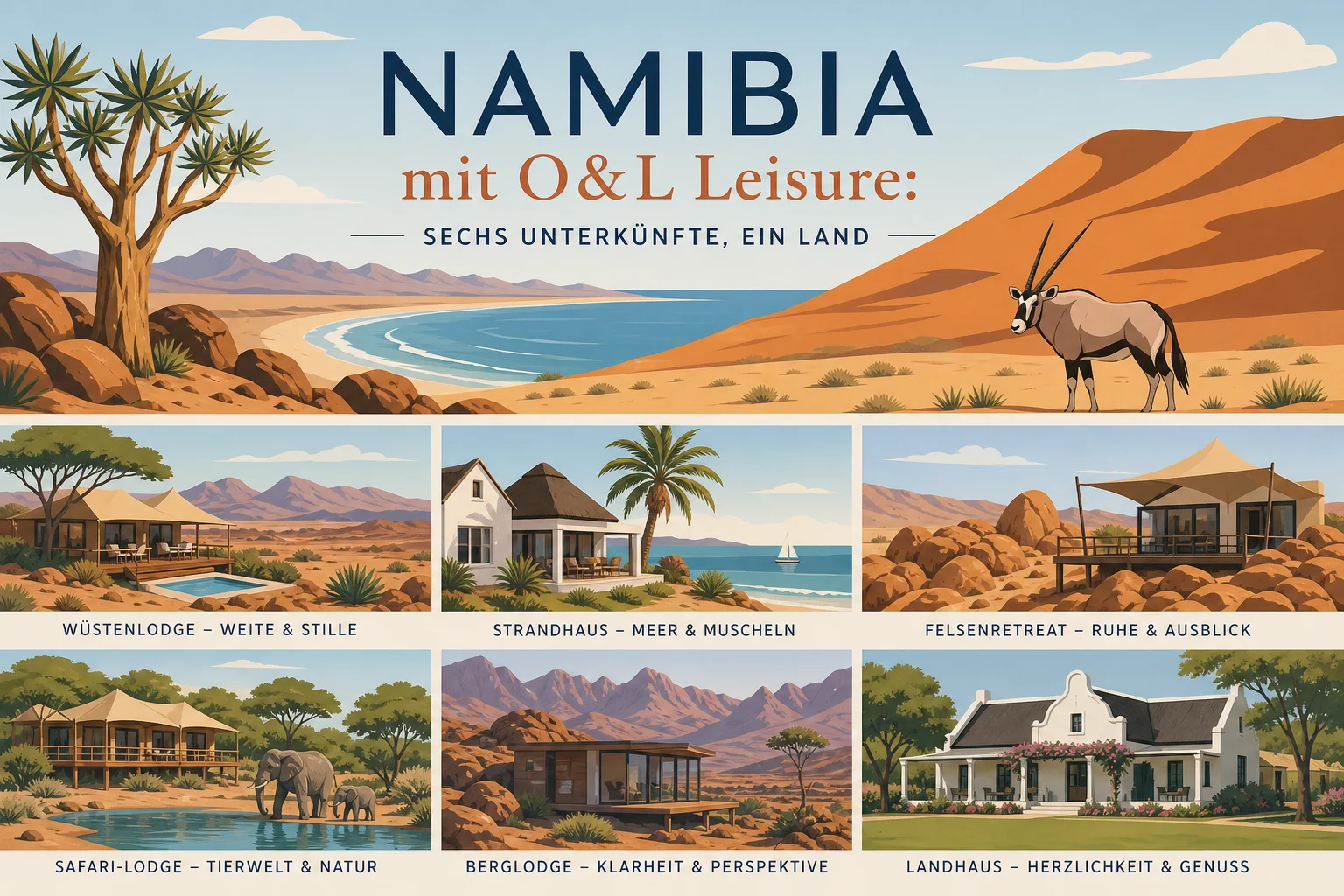 Namibia mit O&L Leisure: Sechs Unterkünfte, ein Land