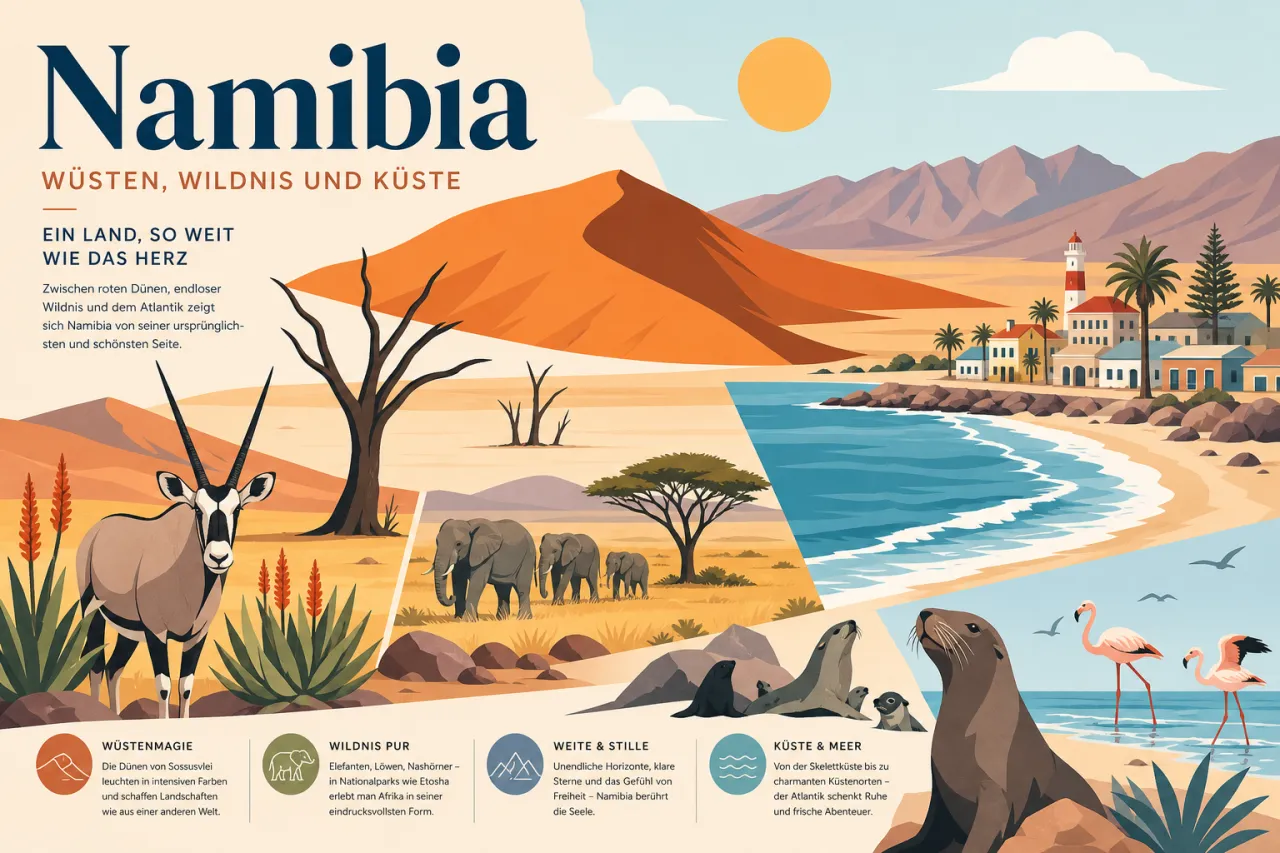 Namibia: Wüsten, Wildnis und Küste