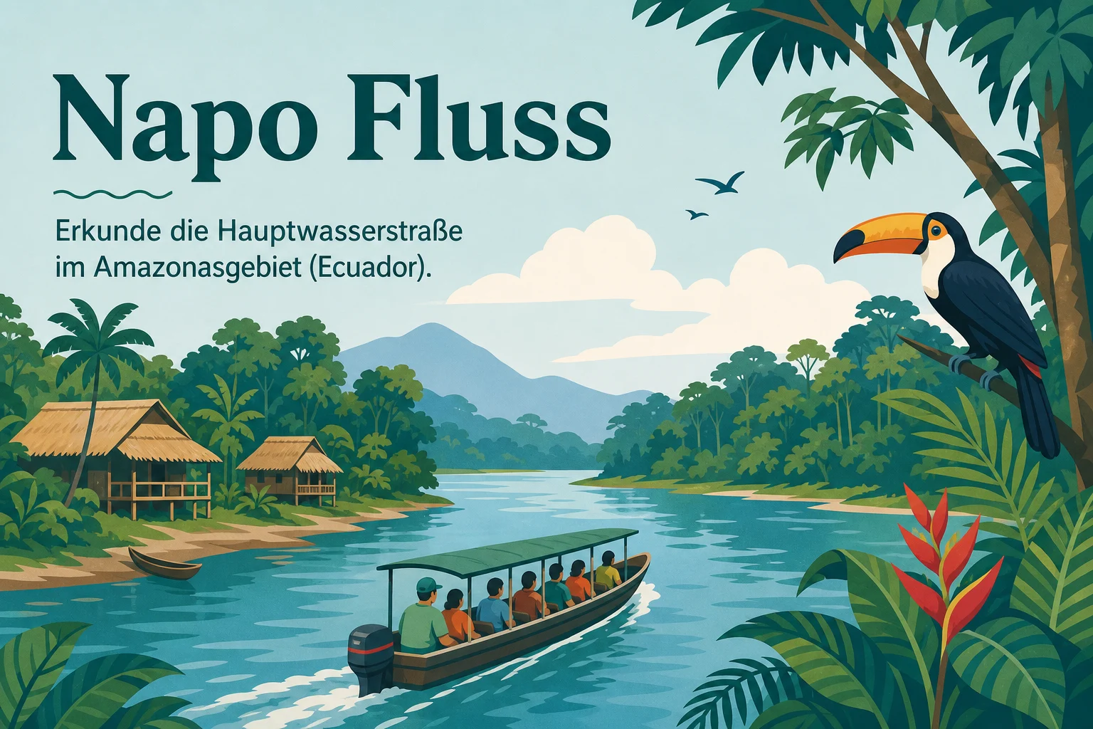 Napo Fluss in Ecuador: Amazonas-Hauptwasserstraße mit Kichwa-Dörfern und Dschungellodges