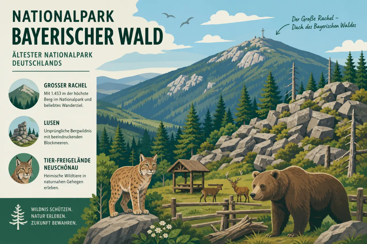 Nationalpark Bayerischer Wald — ältester Nationalpark Deutschlands mit Großem Rachel, Lusen und Tier-Freigelände Neuschönau
