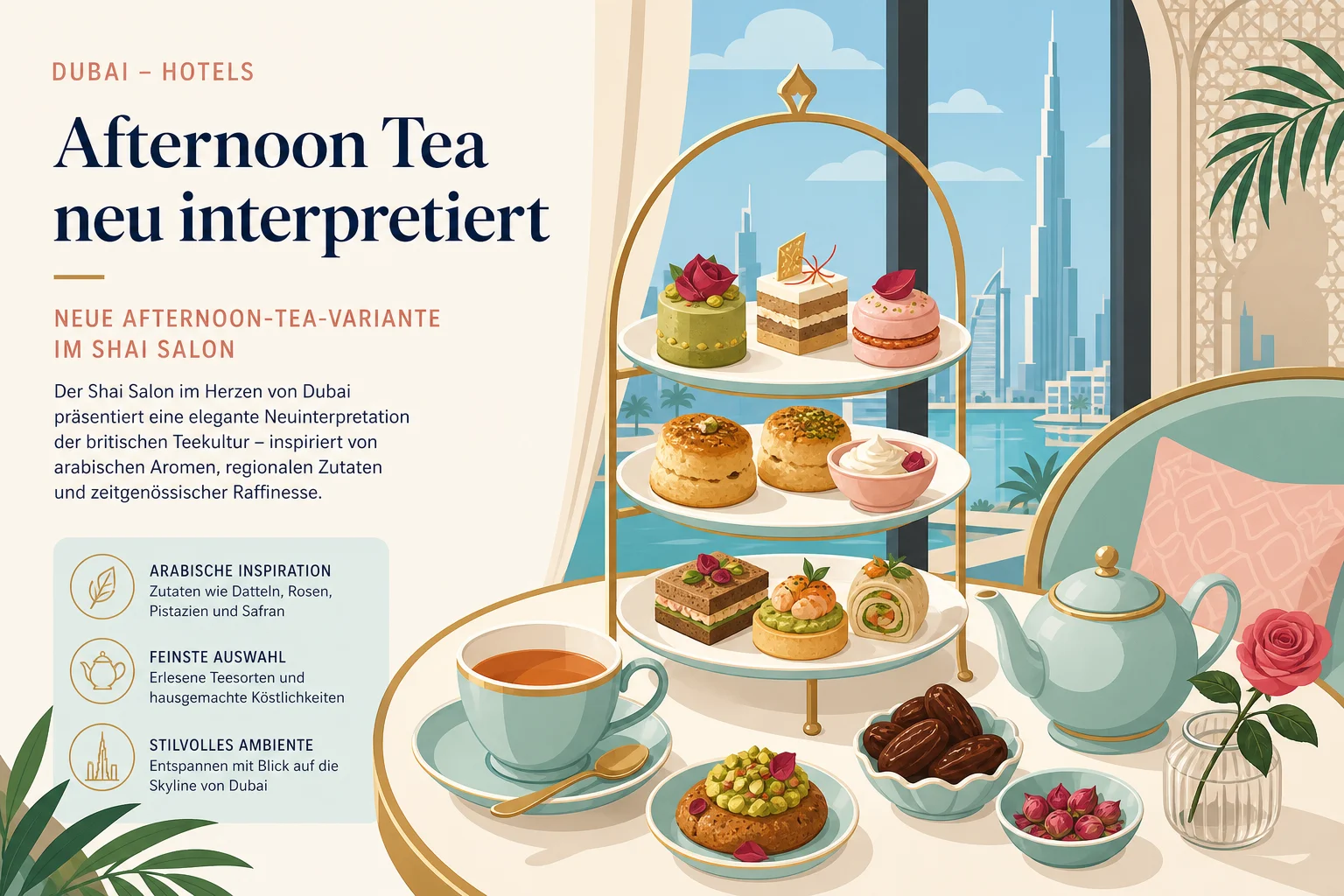Neue Afternoon-Tea-Variante im Shai Salon in Dubai