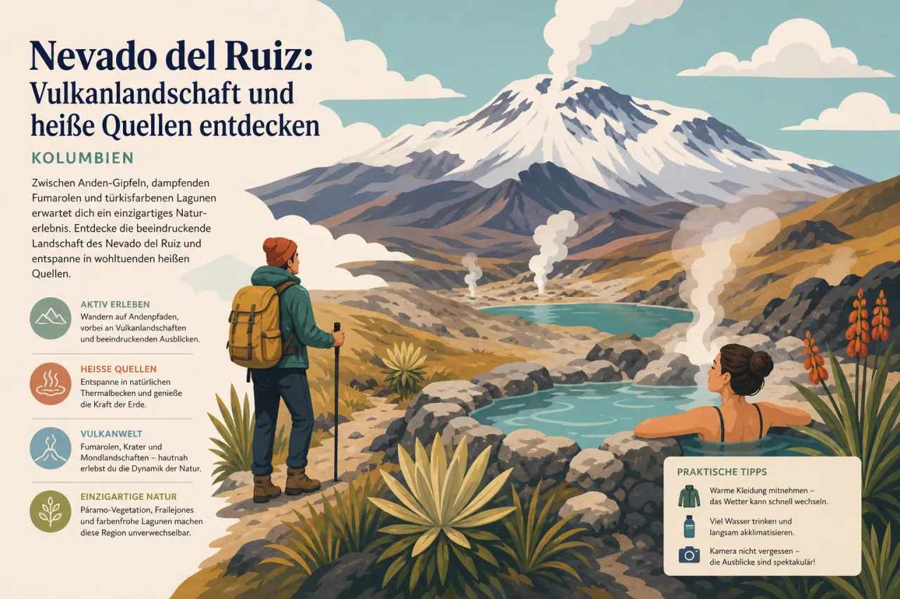 Nevado del Ruiz: Vulkanlandschaft und heiße Quellen entdecken