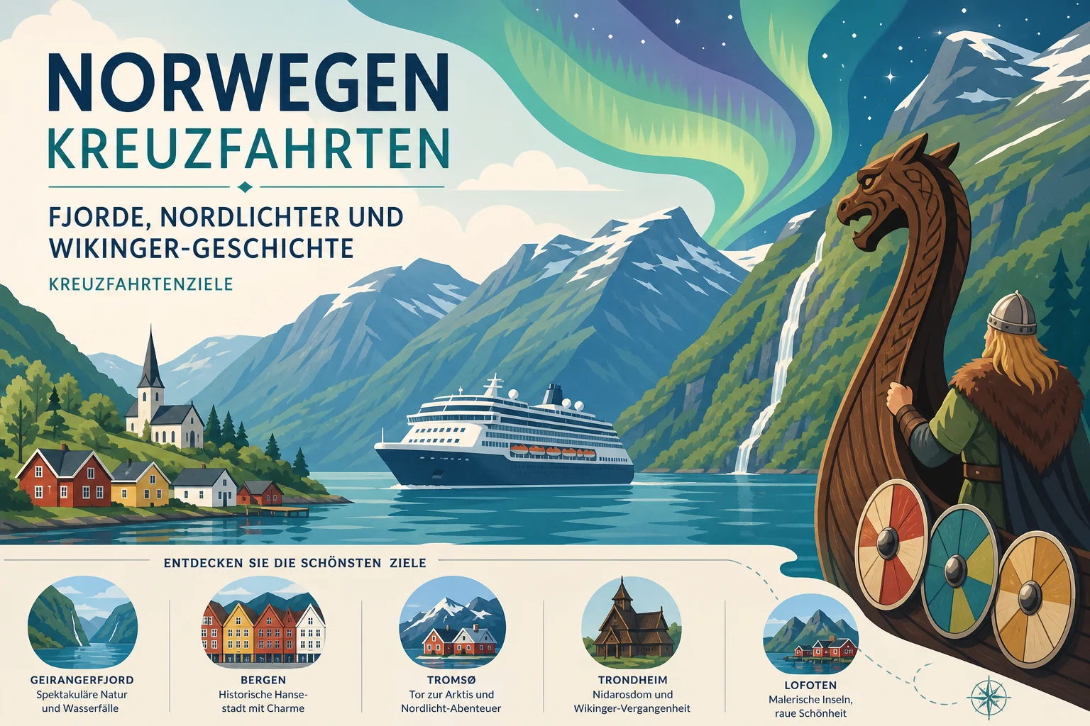 Norwegen Kreuzfahrten: Fjorde, Nordlichter und Wikinger-Geschichte