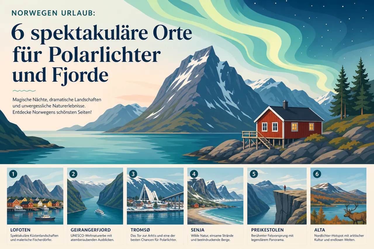 Norwegen Urlaub: 6 spektakuläre Orte für Polarlichter und Fjorde