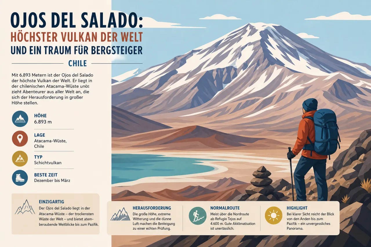Ojos del Salado: Höchster Vulkan der Welt und ein Traum für Bergsteiger