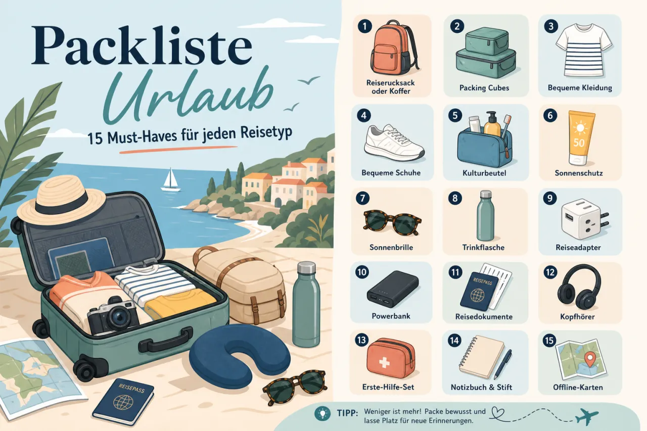 Packliste Urlaub: 15 Must-Haves für jeden Reisetyp