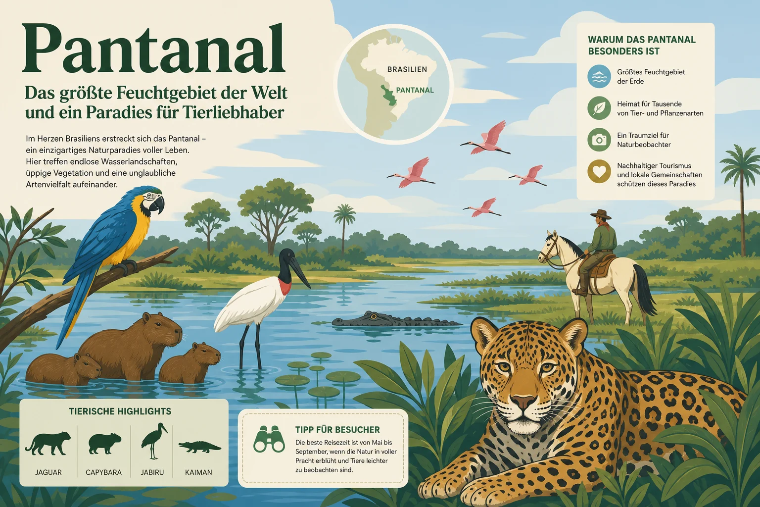Pantanal: Das größte Feuchtgebiet der Welt und ein Paradies für Tierliebhaber