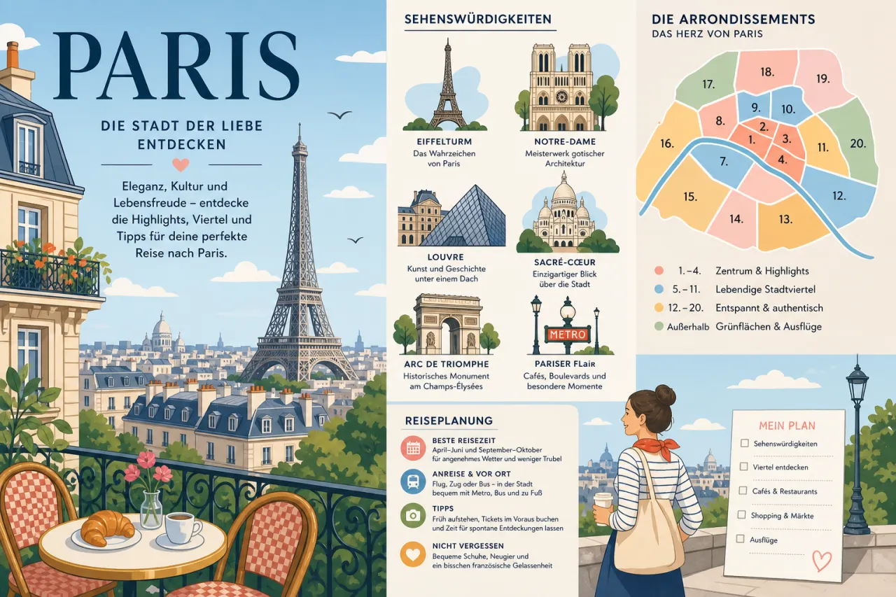Paris — Sehenswürdigkeiten, Arrondissements und Reiseplanung für die französische Hauptstadt
