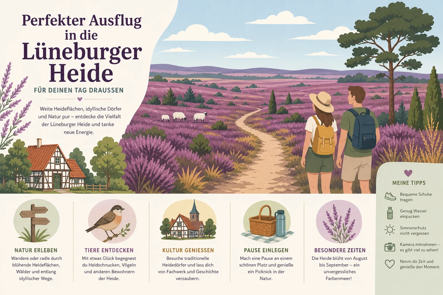 Perfekter Ausflug in die Lüneburger Heide für deinen Tag draußen