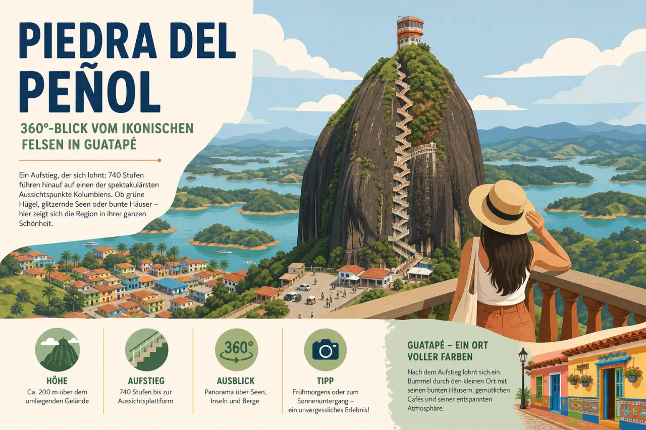 Piedra del Peñol: 360°-Blick vom ikonischen Felsen in Guatapé