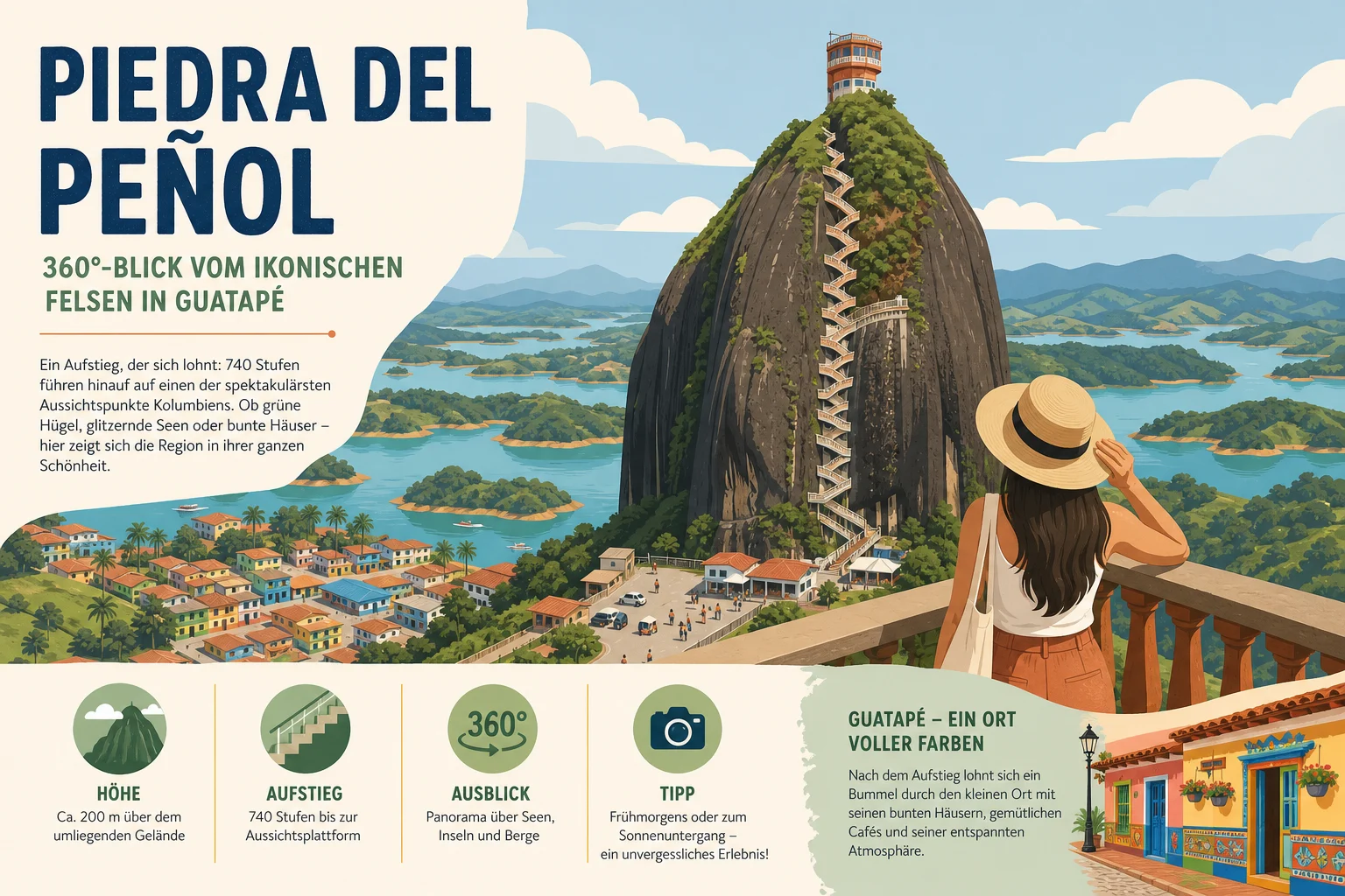 Piedra del Peñol: 360°-Blick vom ikonischen Felsen in Guatapé