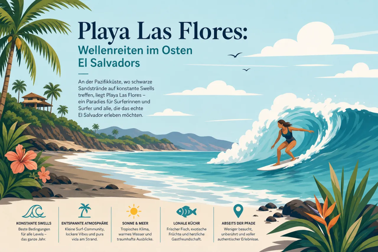 Playa Las Flores: Wellenreiten im Osten El Salvadors