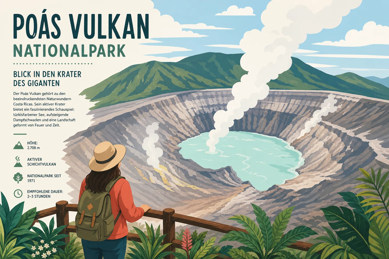 Poás Vulkan Nationalpark: Blick in den Krater des Giganten