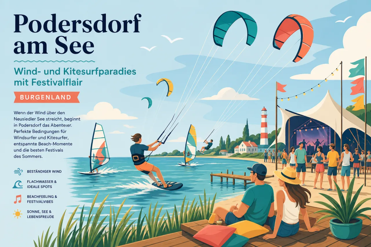 Podersdorf am See: Wind- und Kitesurfparadies mit Festivalflair