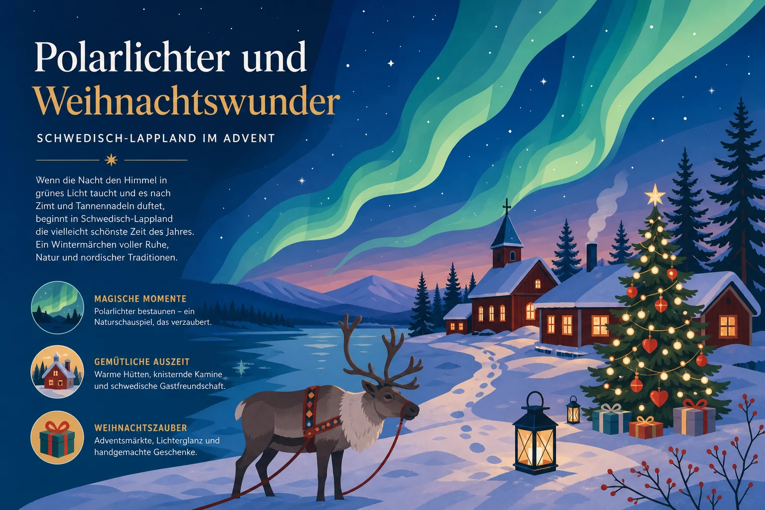 Polarlichter und Weihnachtswunder – Schwedisch-Lappland im Advent