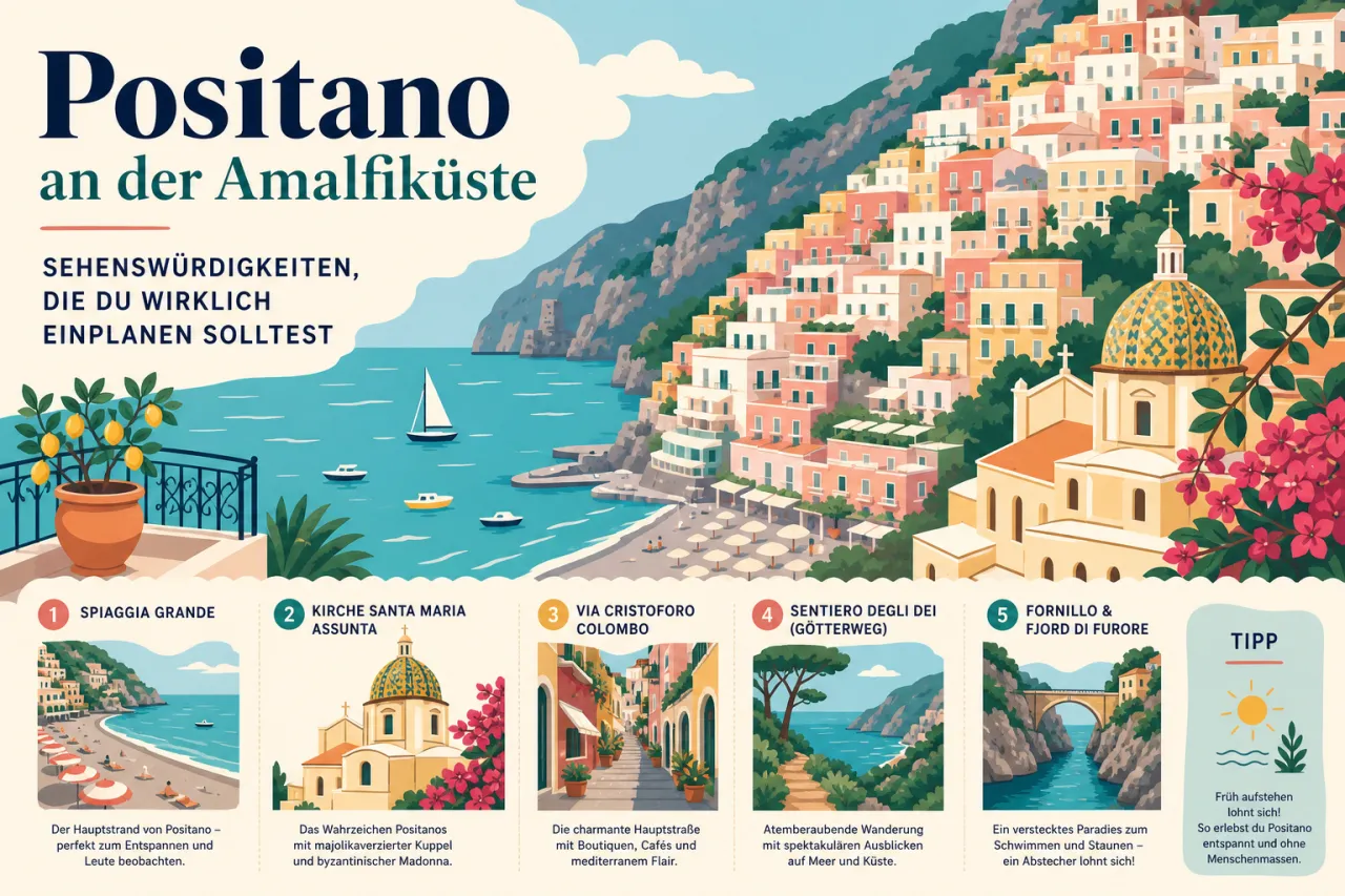 Positano an der Amalfiküste: Sehenswürdigkeiten, die du wirklich einplanen solltest