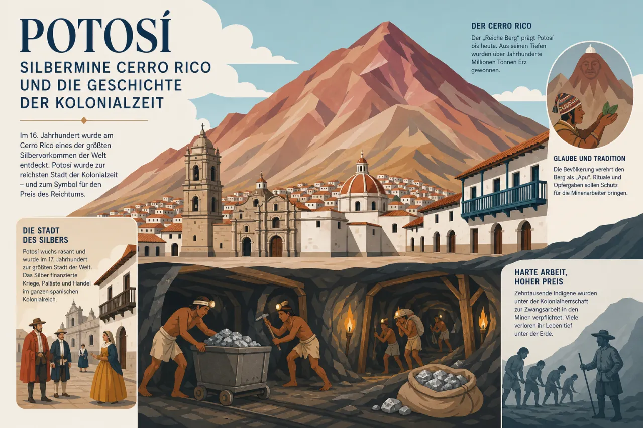 Potosí: Silbermine Cerro Rico und die Geschichte der Kolonialzeit