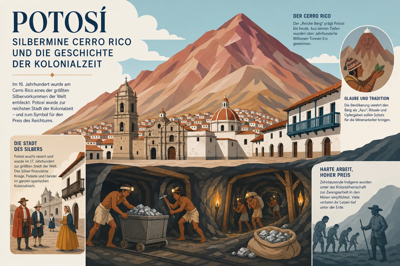 Potosí: Silbermine Cerro Rico und die Geschichte der Kolonialzeit