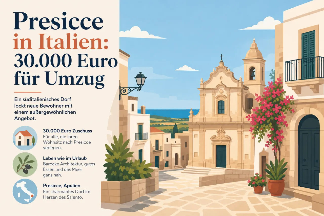 Presicce in Italien: 30.000 Euro für Umzug