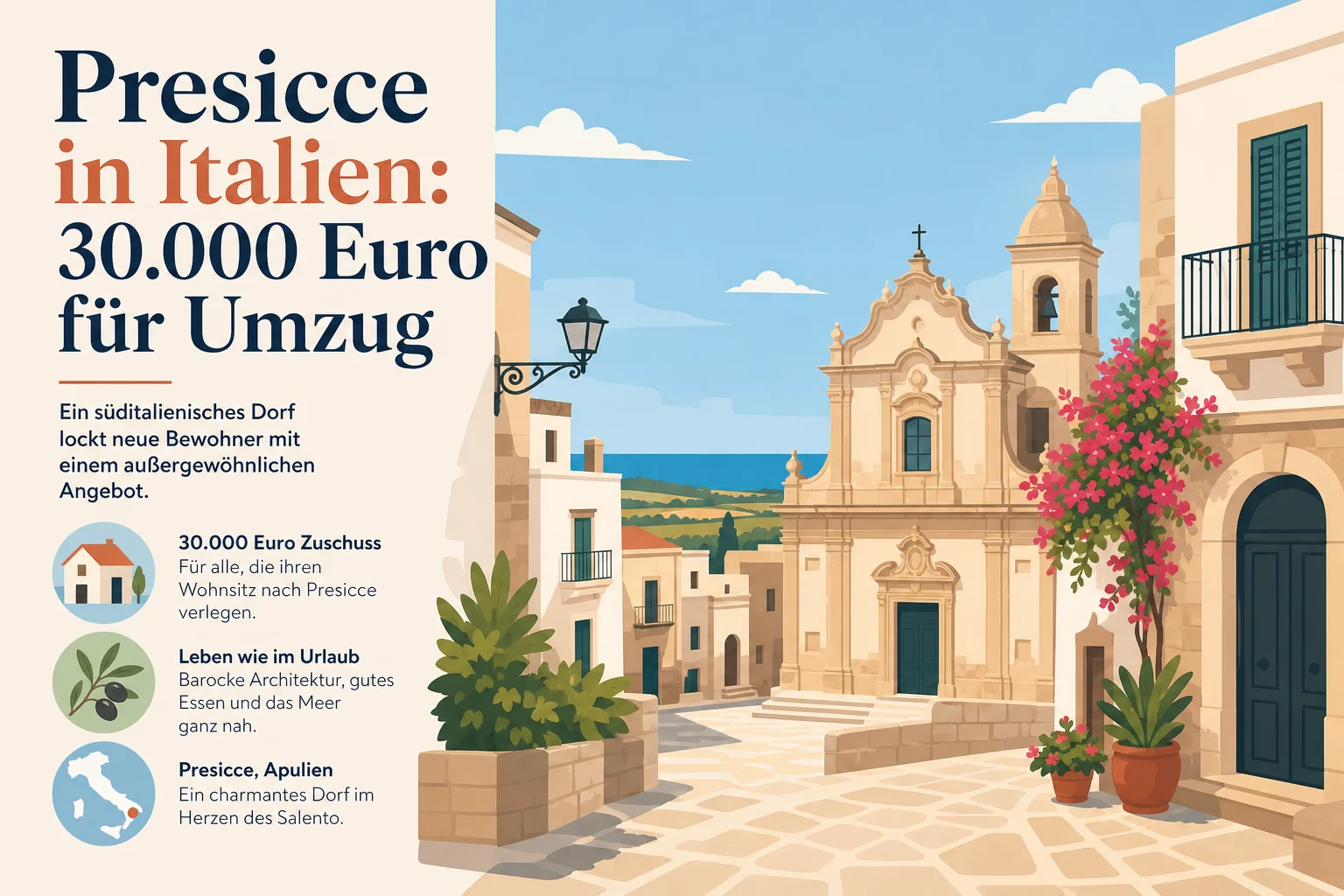 Presicce in Italien: 30.000 Euro für Umzug