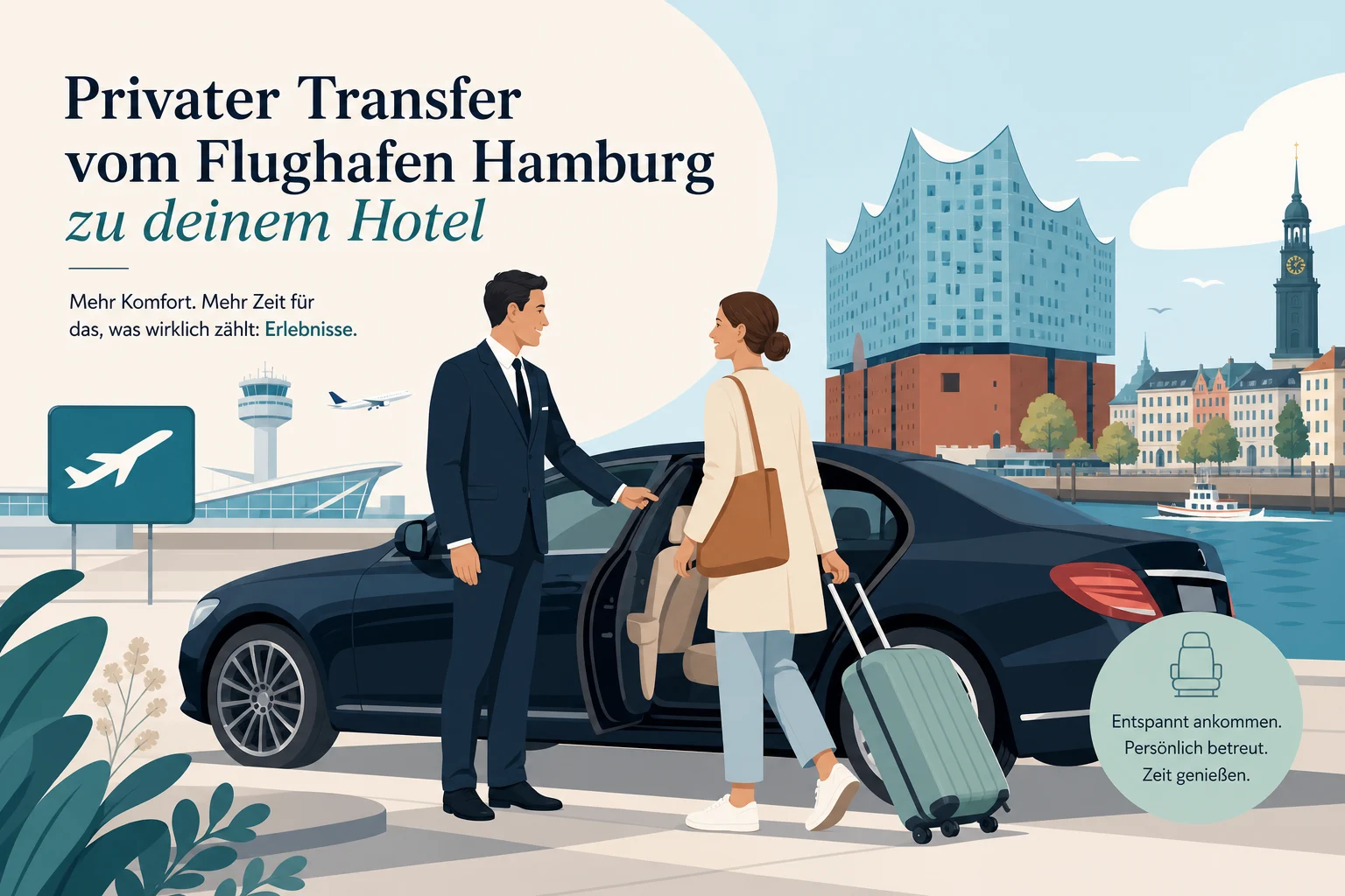 Privater Transfer vom Flughafen Hamburg zu deinem Hotel